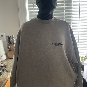 Fear of God Essentials Men’s Heather Gray Crewneck Sweatshirt FW24